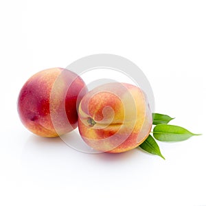 Peach on the white isolatd background.