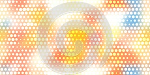 Peach yellow bright rings glowing colorful pattern. Simple sweet design. Dots color background. Blurred dotted colored texture.