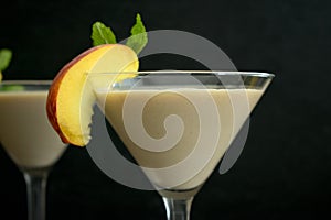 Peaches and Cream Martinis with Garnish