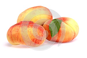 Peaches isolated on white background