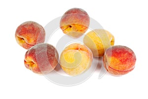 Peaches isolated on white background