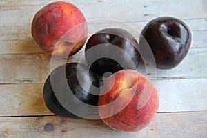 Peaches plums