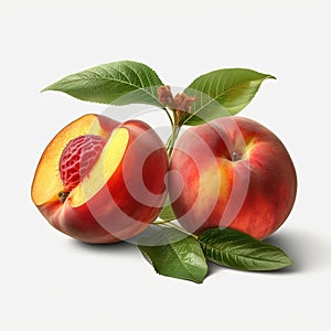 Peaches White Background Realism