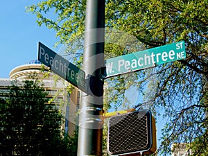 Peachtree street sign in Atlanta