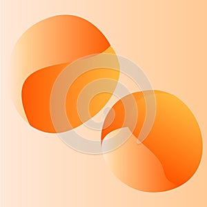 Peachy abstract shapes with gradient. Bright vector illustration