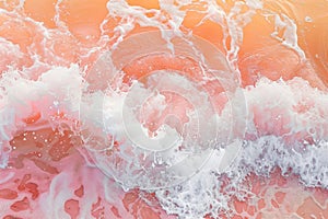 Peachy ocean waves. Sea pink texture pattern. Generative AI