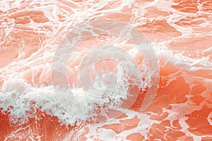 Peachy ocean waves. Sea pink texture pattern. Generative AI