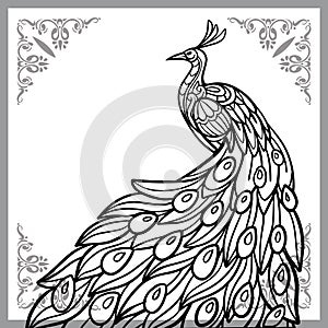 Peacock bird mandala arts isolated on white background