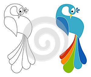 Peacock coloring page.