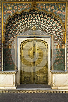 Peacock door in Jaipur, India