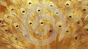Golden Peacock Feather Pattern Background Texture