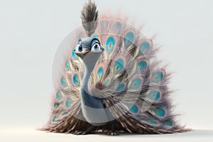 A peacock with feathers in the tail