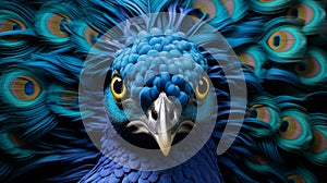 Peacock features bring life to textured backgrounds with their unique patterns Each detail in peacock features is