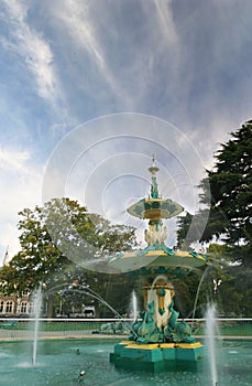 Peacock fountain, Christchurch gardens