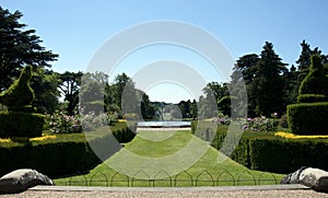 Peacock garden at Warwick Castle