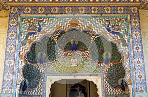 Peacock Gate at the Chandra Mahal, Jaipur City Palace in Jaipur
