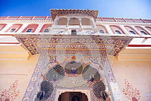 Peacock Gate in Jaipur City Palace, Rajasthan, India.