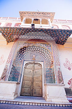 Peacock Gate in Jaipur City Palace, Rajasthan, India.