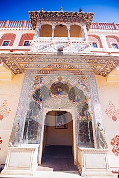 Peacock Gate in Jaipur City Palace, Rajasthan, India.