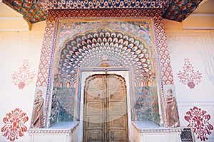 Peacock Gate in Jaipur City Palace, Rajasthan, India.