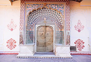 Peacock Gate in Jaipur City Palace, Rajasthan, India