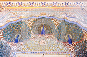 Peacock Gate in Jaipur City Palace, Rajasthan, India