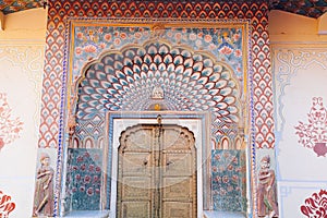 Peacock Gate in Jaipur City Palace, Rajasthan, India