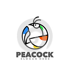 Peacock simple logo design