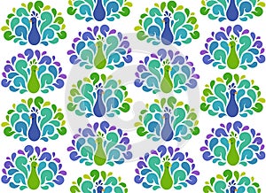 Peacocks seamless pattern