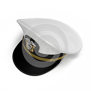 Peak admiral Cap bottom on white. 3D illustration