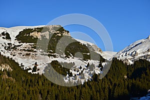 Peak of Bucegi Mountains seen from Padina Plateau.