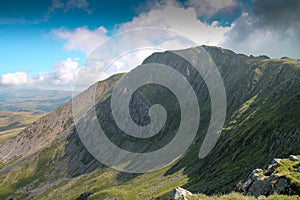 Peak at Cadiar Idris in Dolgellau, Snowdonia, North Wales