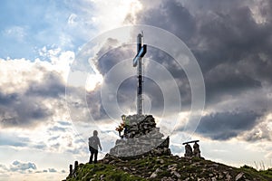 Peak cross on Mount Bolettone in Lombardy photo