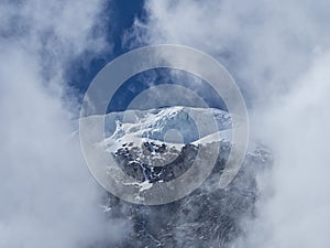 Peak of the Dufourdpitze mountain viewed from Macugnaga
