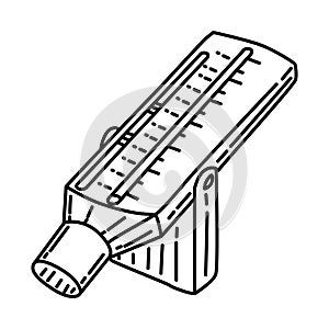 Peak Expiratory Flow Meter Icon. Doodle Hand Drawn or Outline Icon Style photo