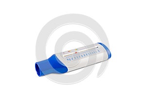 Peak flow meter medical equipment, isolated white background