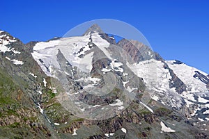 The peak of Grossglockner mountain.