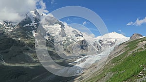 Peak of Grossglockner mountain and its glacier. Located in Salzburger Land, Austria