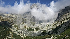 Peak of Lomnicky stit in Vysoke Tatry National park, Slovakia