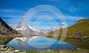 Peak Matterhorn in Swiss Alps