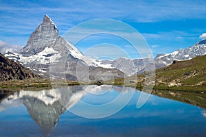 Peak Matterhorn in Swiss Alps