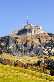 Peak of mountain Hoher Kasten, Appenzell, Switzerland