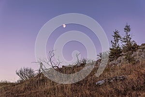 From a peak in mountain