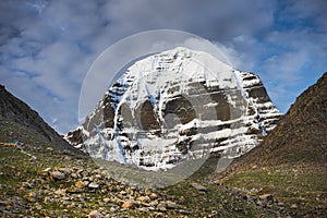 Peak of Mt Kailash , Tibetan sacred mountain Kang Rinpoche . Tibet