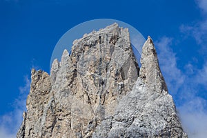 The peak of Sassolungo in the Dolomites