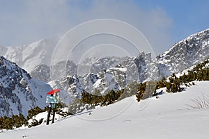 Peak of snowy mountains in winter High Tatras Slovakia