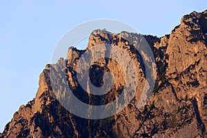 The peak of Traunstein mountain in a beautiful summer day. Salzkammergut, Austria.