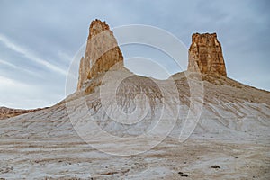 Peaked rocks in the canyon of Boszhira, chines Plateau Ustyurt, Kazakhstan