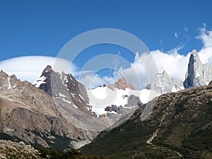 Peaks along Rio Electrico,El Chalten,Argentina photo
