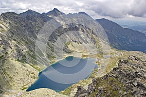 Peaks of High Tatras and lake Hincovo pleso, Slovakia